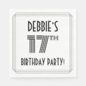 Art Deco Geïnspireerd op 17e verjaardag, aangepast Servet (Voorkant)