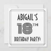 Art Deco geïnspireerd op 18e verjaardag, aangepast Kaart (Voorkant)