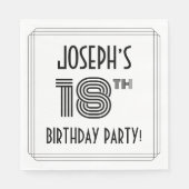 Art Deco geïnspireerd op 18e verjaardag, aangepast Servet (Voorkant)