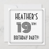 Art Deco Geïnspireerd op 19e verjaardag, aangepast Kaart (Voorkant)