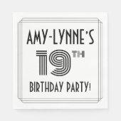 Art Deco Geïnspireerd op 19e verjaardag, aangepast Servet (Voorkant)