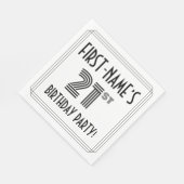 Art Deco geïnspireerd op 21e verjaardag, aangepast Servet (Hoek)