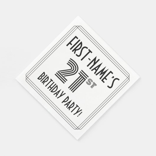 Art Deco geïnspireerd op 21e verjaardag, aangepast Servet (Hoek)