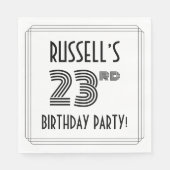 Art Deco Geïnspireerd op 23e verjaardag, aangepast Servet (Voorkant)
