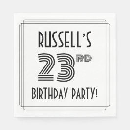 Art Deco Geïnspireerd op 23e verjaardag, aangepast Servet