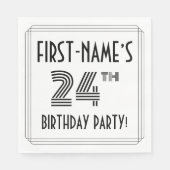 Art Deco geïnspireerd op 24e verjaardag, aangepast Servet (Voorkant)