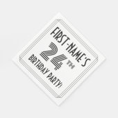 Art Deco geïnspireerd op 24e verjaardag, aangepast Servet (Hoek)