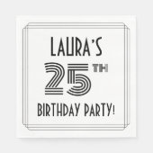 Art Deco geïnspireerd op 25e verjaardag, aangepast Servet (Voorkant)