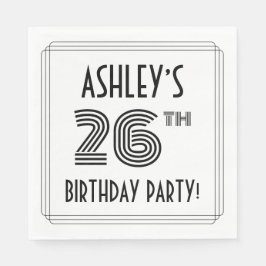 Art Deco Geïnspireerd op 26e verjaardag, aangepast Servet