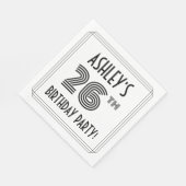 Art Deco Geïnspireerd op 26e verjaardag, aangepast Servet (Hoek)