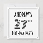 Art Deco Geïnspireerd op 27e verjaardag, aangepast Kaart (Voorkant)