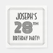 Art Deco geïnspireerd op 28e verjaardag, aangepast Servet (Voorkant)