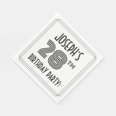 Art Deco geïnspireerd op 28e verjaardag, aangepast Servet (Hoek)