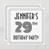 Art Deco Geïnspireerd op 29e verjaardag, aangepast Kaart (Voorkant / Achterkant)