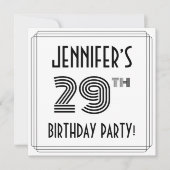Art Deco Geïnspireerd op 29e verjaardag, aangepast Kaart (Voorkant)