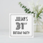 Art Deco geïnspireerd op 31e verjaardag, aangepast Kaart (Staand voorkant)