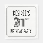 Art Deco geïnspireerd op 31e verjaardag, aangepast Servet (Voorkant)