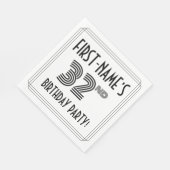 Art Deco geïnspireerd op 32e verjaardag, aangepast Servet (Hoek)