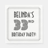 Art Deco geïnspireerd op 33e verjaardag, aangepast Servet (Voorkant)