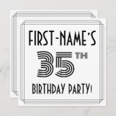 Art Deco geïnspireerd op 35e verjaardag, aangepast Kaart (Voorkant / Achterkant)