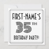 Art Deco geïnspireerd op 35e verjaardag, aangepast Kaart (Voorkant)