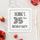 Art Deco geïnspireerd op 35e verjaardag, aangepast Servet (Insitu)
