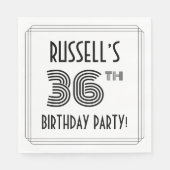Art Deco geïnspireerd op 36e verjaardag, aangepast Servet (Voorkant)