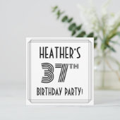 Art Deco geïnspireerd op 37e verjaardag, aangepast Kaart (Staand voorkant)