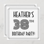 Art Deco geïnspireerd op 38e verjaardag, aangepast Kaart (Voorkant / Achterkant)