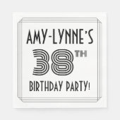 Art Deco geïnspireerd op 38e verjaardag, aangepast Servet (Voorkant)