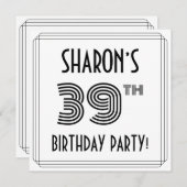 Art Deco geïnspireerd op 39e verjaardag, aangepast Kaart (Voorkant / Achterkant)