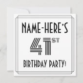 Art Deco geïnspireerd op 41e verjaardag, aangepast Kaart (Voorkant)