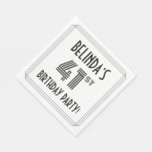 Art Deco geïnspireerd op 41e verjaardag, aangepast Servet (Hoek)