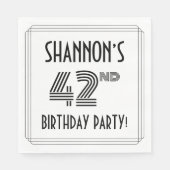Art Deco geïnspireerd op 42e verjaardag, aangepast Servet (Voorkant)