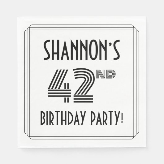 Art Deco geïnspireerd op 42e verjaardag, aangepast Servet (Voorkant)