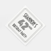 Art Deco geïnspireerd op 42e verjaardag, aangepast Servet (Hoek)