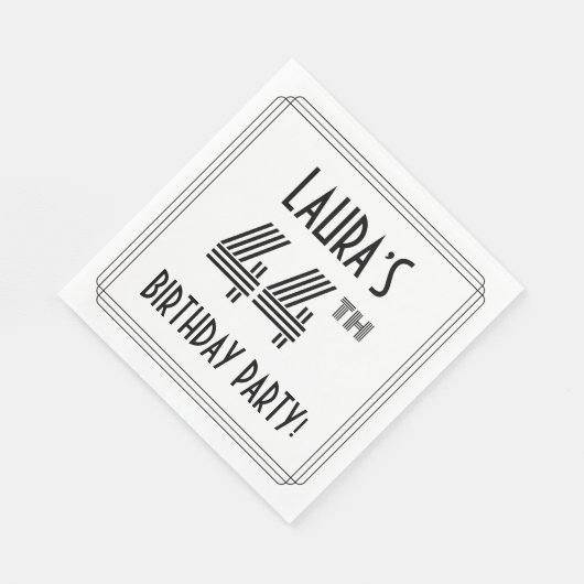 Art Deco geïnspireerd op 44e verjaardag, aangepast Servet (Hoek)