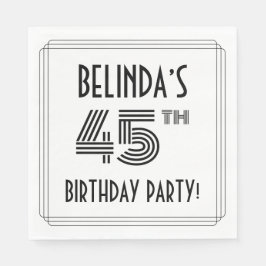 Art Deco geïnspireerd op 45e verjaardag, aangepast Servet