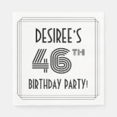 Art Deco geïnspireerd op 46e verjaardag, aangepast Servet (Voorkant)