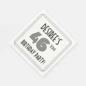 Art Deco geïnspireerd op 46e verjaardag, aangepast Servet (Hoek)