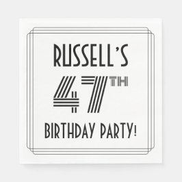 Art Deco geïnspireerd op 47e verjaardag, aangepast Servet
