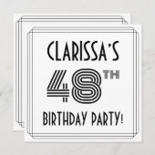 Art Deco geïnspireerd op 48e verjaardag, aangepast Kaart (Voorkant / Achterkant)