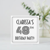 Art Deco geïnspireerd op 48e verjaardag, aangepast Kaart (Staand voorkant)