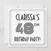 Art Deco geïnspireerd op 48e verjaardag, aangepast Kaart (Voorkant)