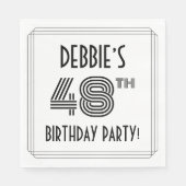 Art Deco geïnspireerd op 48e verjaardag, aangepast Servet (Voorkant)