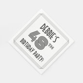 Art Deco geïnspireerd op 48e verjaardag, aangepast Servet (Hoek)