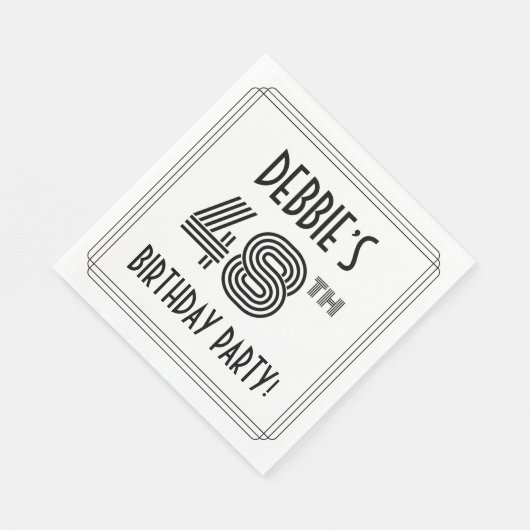 Art Deco geïnspireerd op 48e verjaardag, aangepast Servet (Hoek)