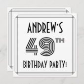 Art Deco geïnspireerd op 49e verjaardag, aangepast Kaart (Voorkant / Achterkant)