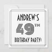 Art Deco geïnspireerd op 49e verjaardag, aangepast Kaart (Voorkant)