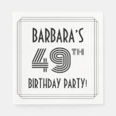 Art Deco geïnspireerd op 49e verjaardag, aangepast Servet (Voorkant)